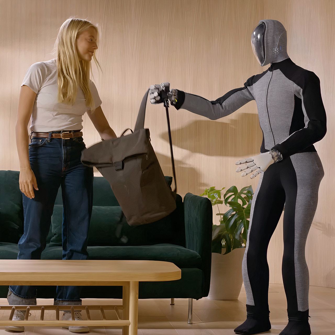 robot opiekujący się dzieckiem w bezpiecznym pokoju